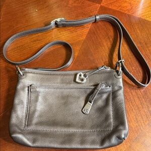 Brighton Dark Brown Crossbody Bag with Heart Accent